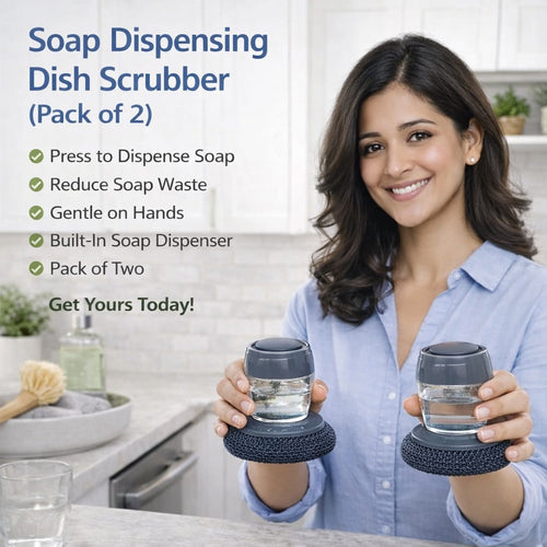 Soap Dispensing Dish Scrubber (Pack of 2)